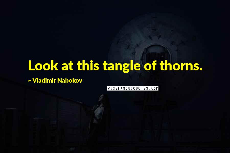 Vladimir Nabokov Quotes: Look at this tangle of thorns.