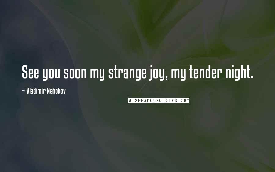Vladimir Nabokov Quotes: See you soon my strange joy, my tender night.