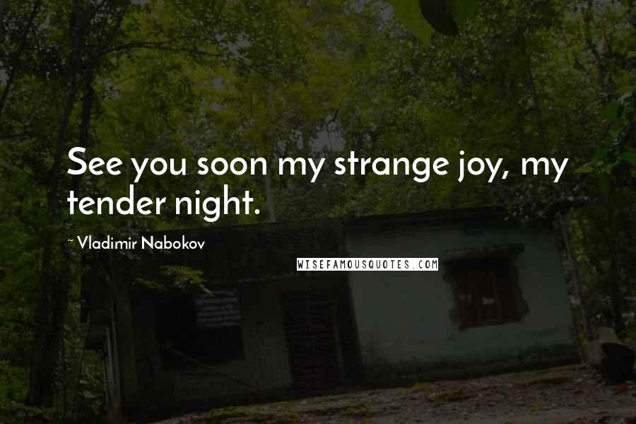 Vladimir Nabokov Quotes: See you soon my strange joy, my tender night.