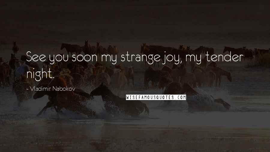 Vladimir Nabokov Quotes: See you soon my strange joy, my tender night.