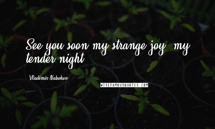 Vladimir Nabokov Quotes: See you soon my strange joy, my tender night.