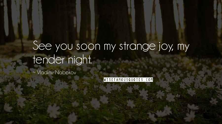Vladimir Nabokov Quotes: See you soon my strange joy, my tender night.