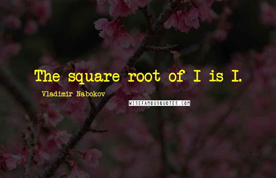 Vladimir Nabokov Quotes: The square root of I is I.