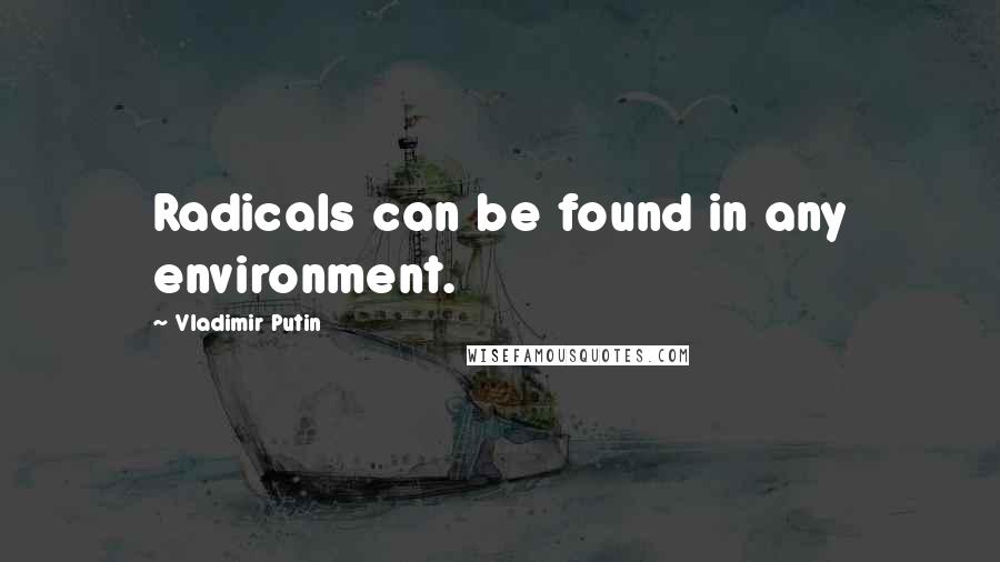 Vladimir Putin Quotes: Radicals can be found in any environment.