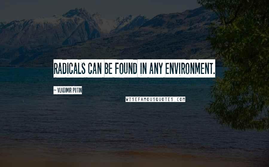 Vladimir Putin Quotes: Radicals can be found in any environment.