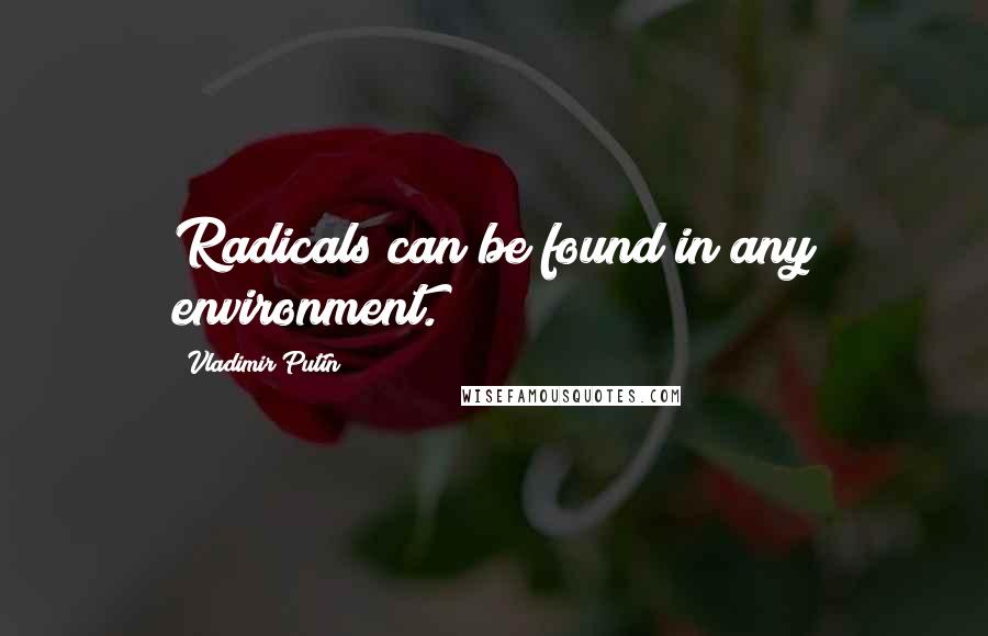 Vladimir Putin Quotes: Radicals can be found in any environment.