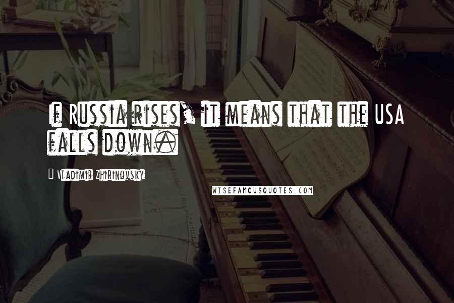 Vladimir Zhirinovsky Quotes: If Russia rises, it means that the USA falls down.