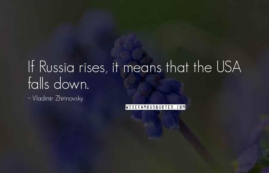 Vladimir Zhirinovsky Quotes: If Russia rises, it means that the USA falls down.