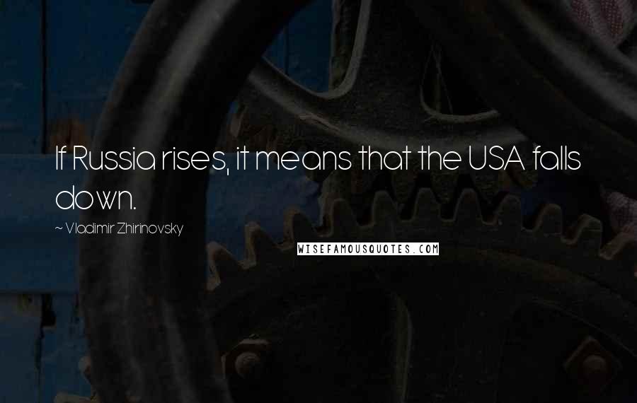 Vladimir Zhirinovsky Quotes: If Russia rises, it means that the USA falls down.
