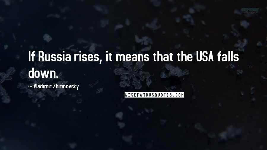 Vladimir Zhirinovsky Quotes: If Russia rises, it means that the USA falls down.