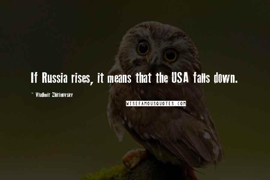 Vladimir Zhirinovsky Quotes: If Russia rises, it means that the USA falls down.
