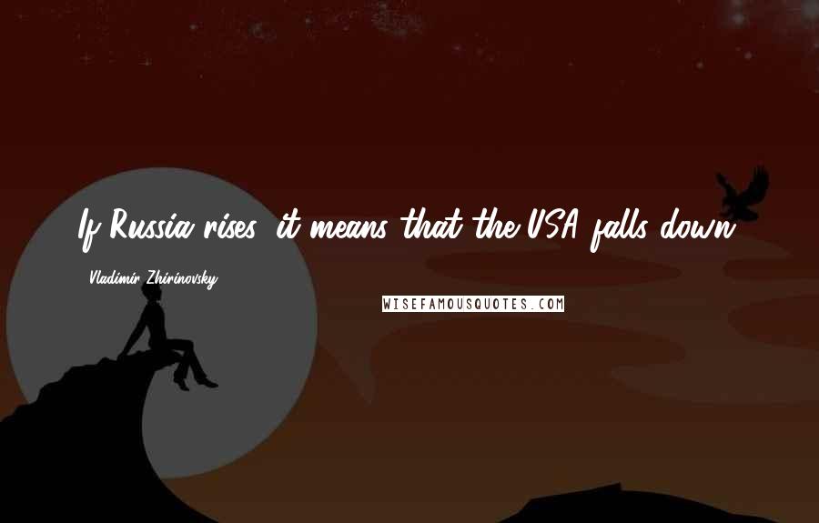 Vladimir Zhirinovsky Quotes: If Russia rises, it means that the USA falls down.