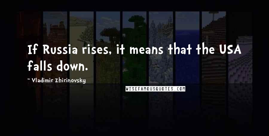 Vladimir Zhirinovsky Quotes: If Russia rises, it means that the USA falls down.