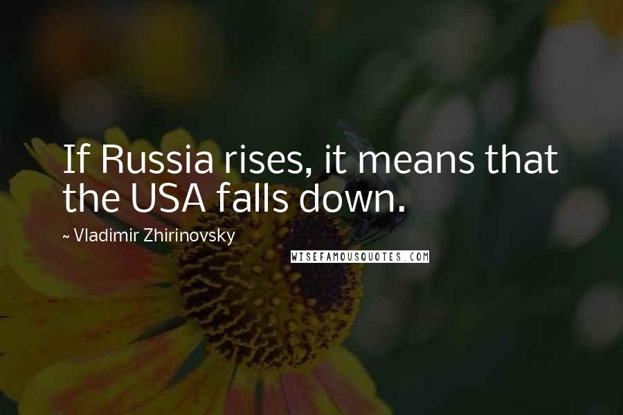 Vladimir Zhirinovsky Quotes: If Russia rises, it means that the USA falls down.