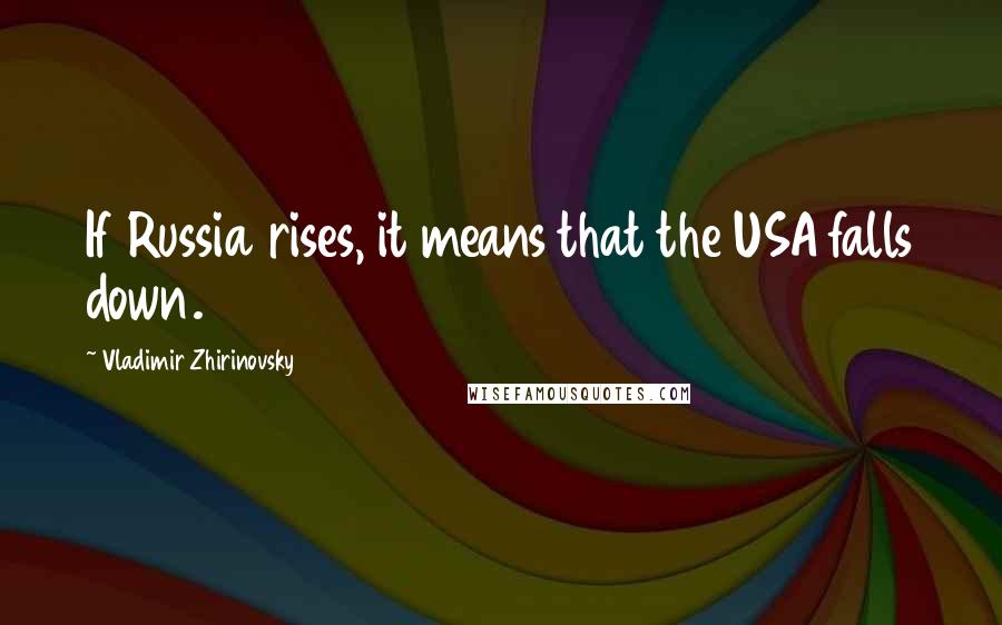 Vladimir Zhirinovsky Quotes: If Russia rises, it means that the USA falls down.