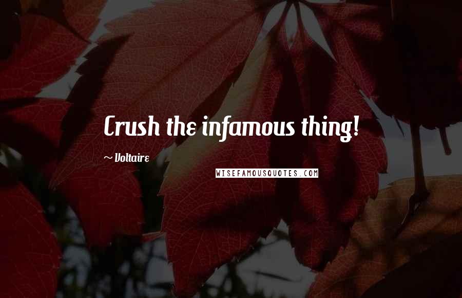 Voltaire Quotes: Crush the infamous thing!