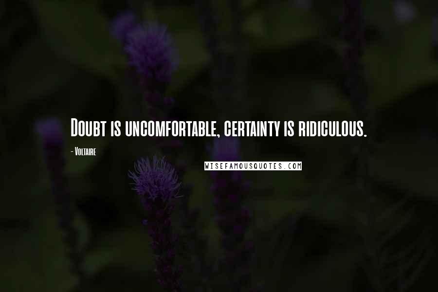 Voltaire Quotes: Doubt is uncomfortable, certainty is ridiculous.