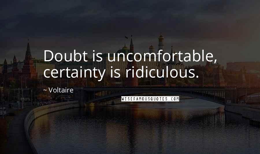 Voltaire Quotes: Doubt is uncomfortable, certainty is ridiculous.