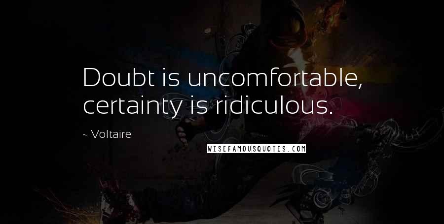 Voltaire Quotes: Doubt is uncomfortable, certainty is ridiculous.