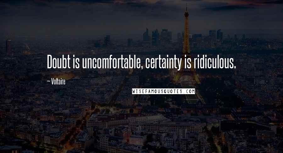 Voltaire Quotes: Doubt is uncomfortable, certainty is ridiculous.