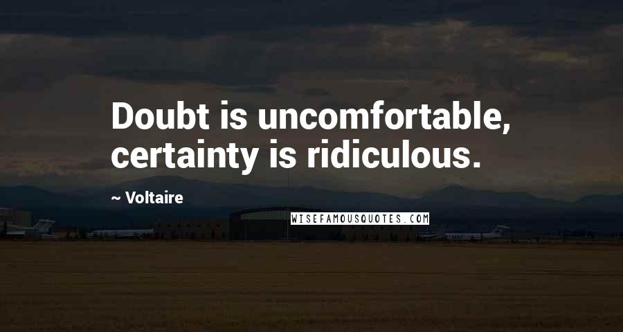 Voltaire Quotes: Doubt is uncomfortable, certainty is ridiculous.