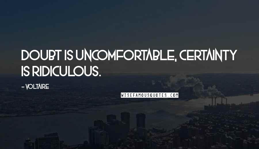 Voltaire Quotes: Doubt is uncomfortable, certainty is ridiculous.