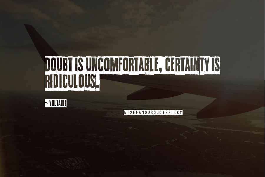 Voltaire Quotes: Doubt is uncomfortable, certainty is ridiculous.