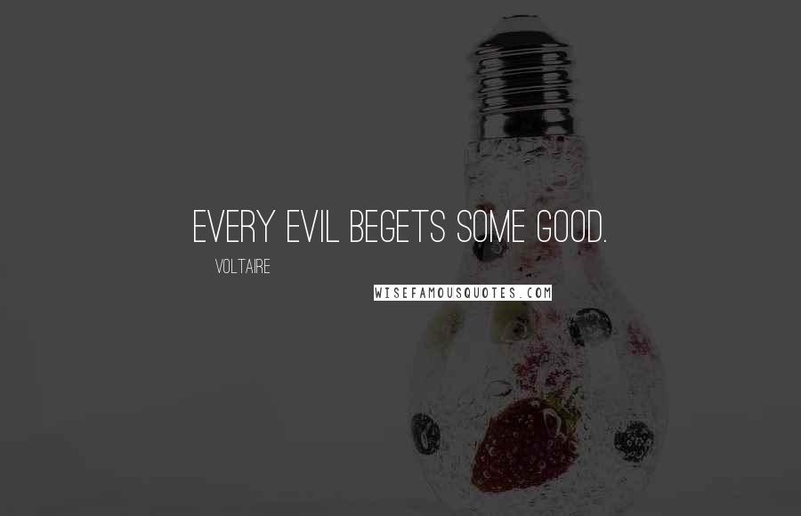 Voltaire Quotes: Every evil begets some good.