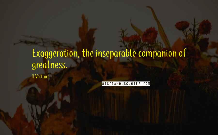 Voltaire Quotes: Exaggeration, the inseparable companion of greatness.