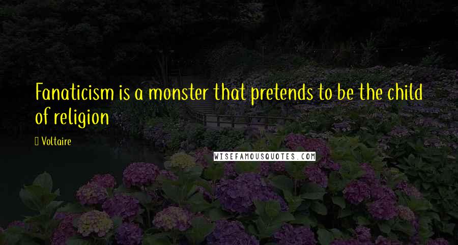 Voltaire Quotes: Fanaticism is a monster that pretends to be the child of religion