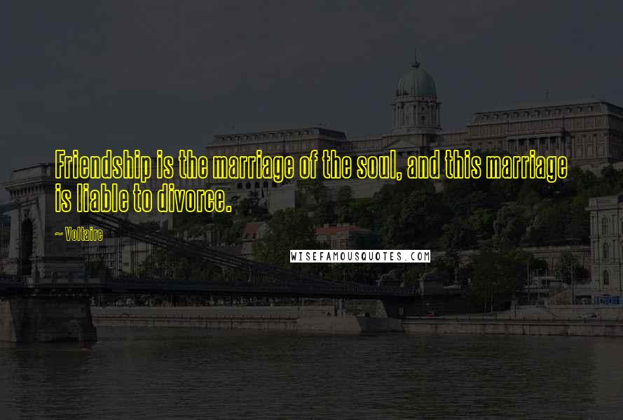 Voltaire Quotes: Friendship is the marriage of the soul, and this marriage is liable to divorce.