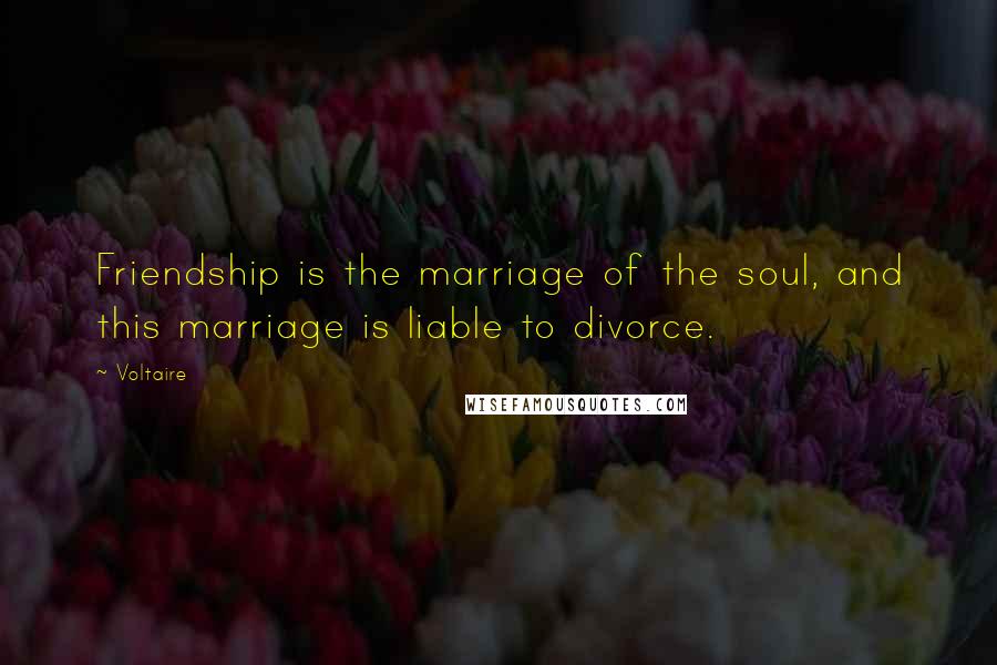 Voltaire Quotes: Friendship is the marriage of the soul, and this marriage is liable to divorce.