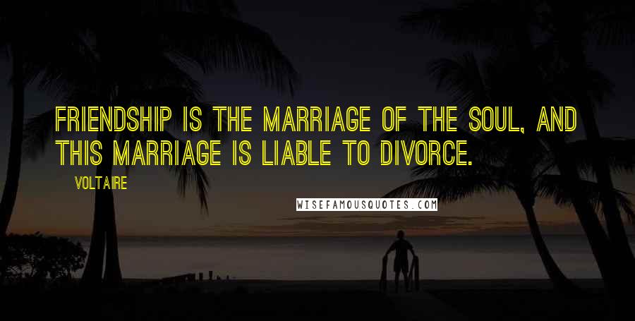 Voltaire Quotes: Friendship is the marriage of the soul, and this marriage is liable to divorce.