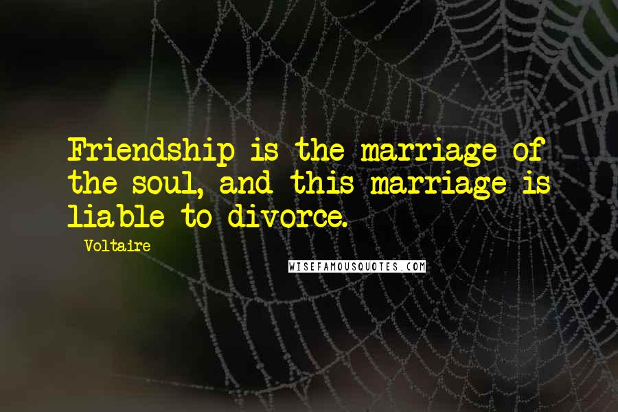 Voltaire Quotes: Friendship is the marriage of the soul, and this marriage is liable to divorce.