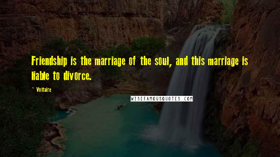 Voltaire Quotes: Friendship is the marriage of the soul, and this marriage is liable to divorce.