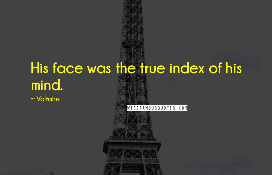 Voltaire Quotes: His face was the true index of his mind.