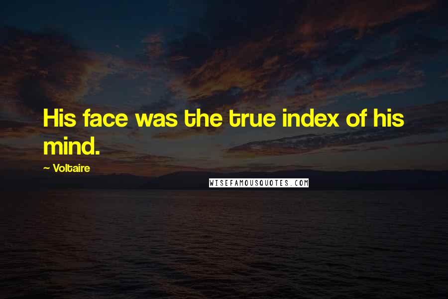 Voltaire Quotes: His face was the true index of his mind.