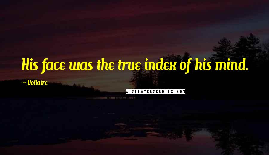 Voltaire Quotes: His face was the true index of his mind.