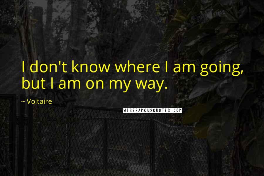 Voltaire Quotes: I don't know where I am going, but I am on my way.