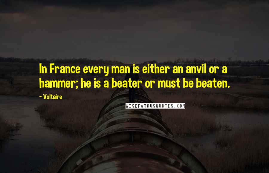 Voltaire Quotes: In France every man is either an anvil or a hammer; he is a beater or must be beaten.