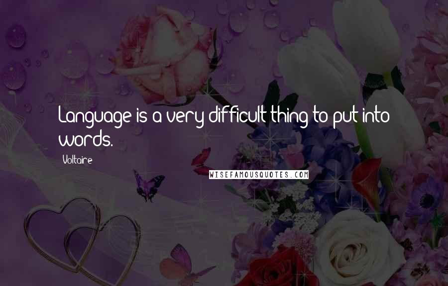 Voltaire Quotes: Language is a very difficult thing to put into words.