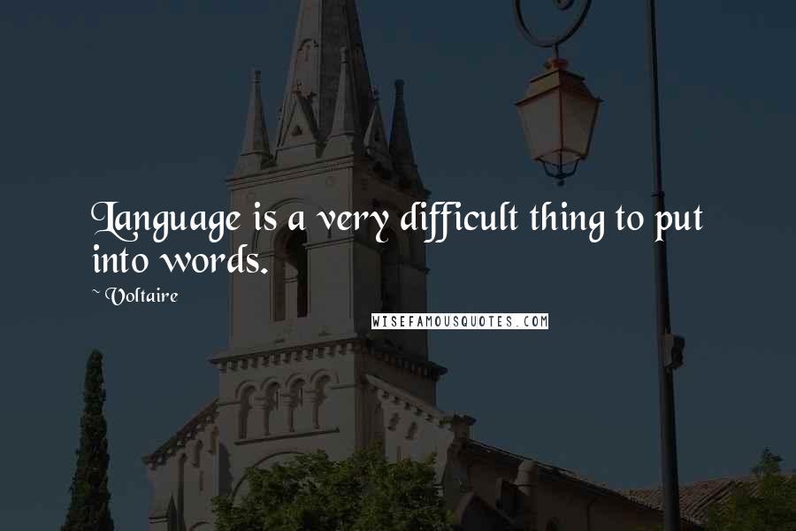 Voltaire Quotes: Language is a very difficult thing to put into words.
