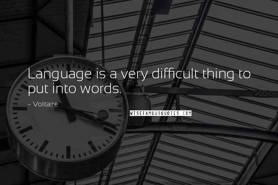 Voltaire Quotes: Language is a very difficult thing to put into words.