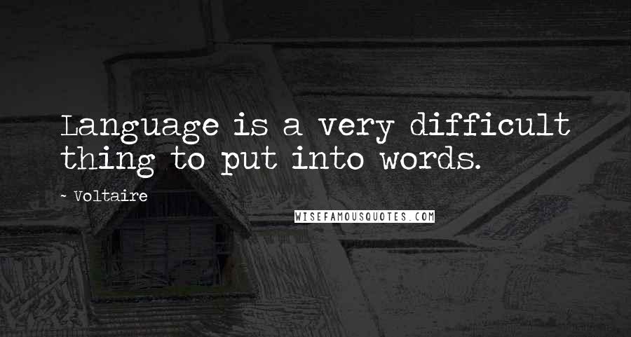 Voltaire Quotes: Language is a very difficult thing to put into words.