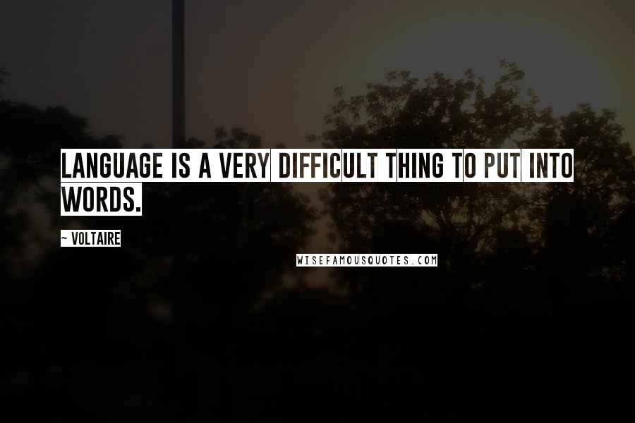 Voltaire Quotes: Language is a very difficult thing to put into words.