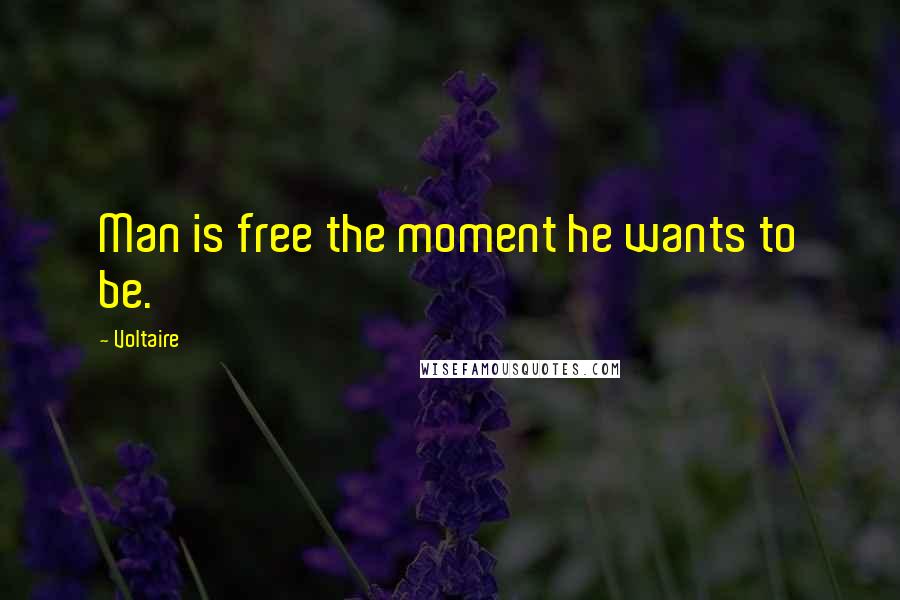 Voltaire Quotes: Man is free the moment he wants to be.