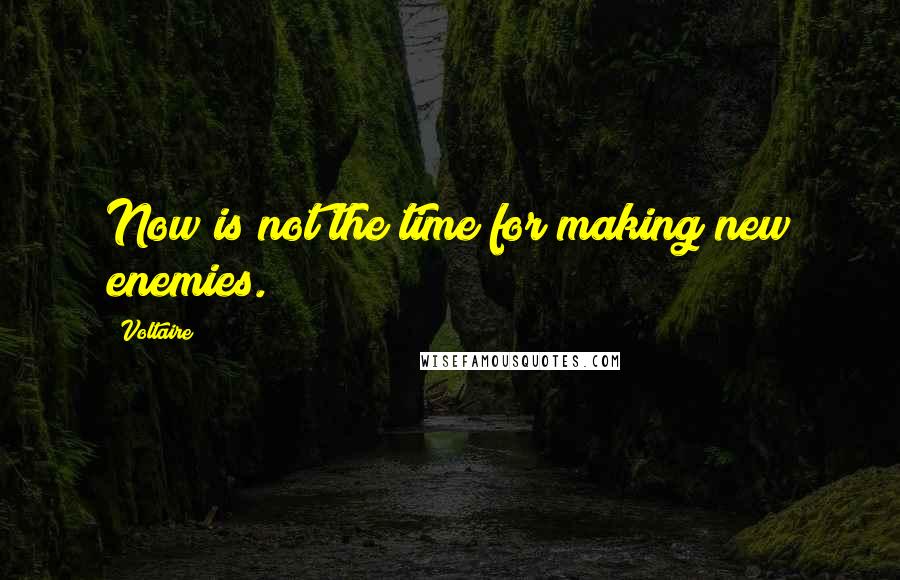 Voltaire Quotes: Now is not the time for making new enemies.