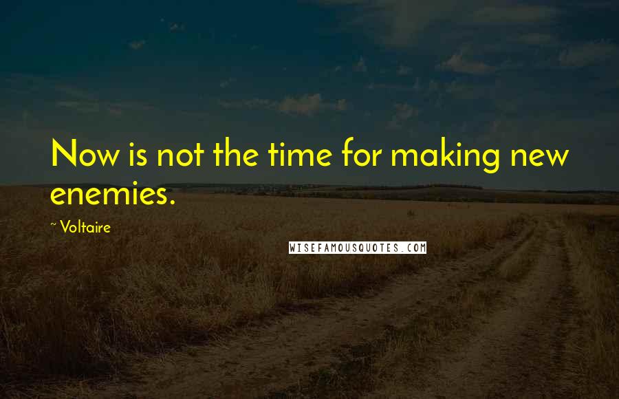 Voltaire Quotes: Now is not the time for making new enemies.