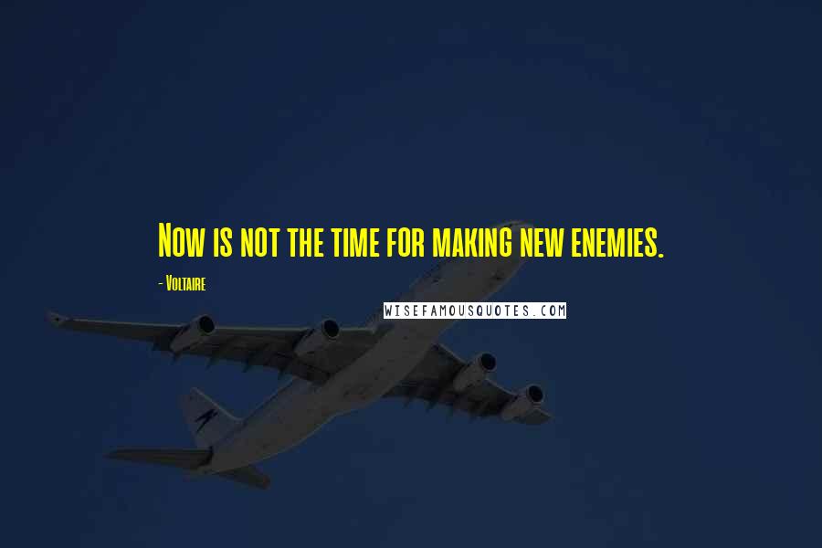 Voltaire Quotes: Now is not the time for making new enemies.