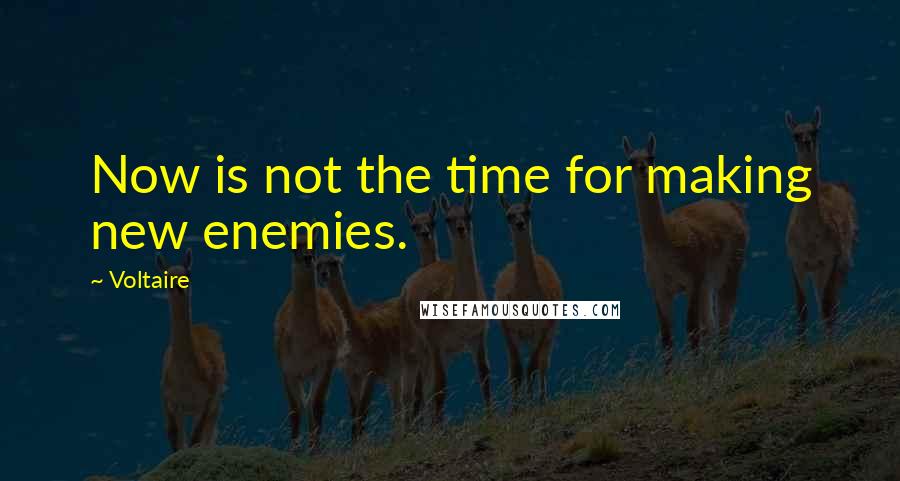 Voltaire Quotes: Now is not the time for making new enemies.